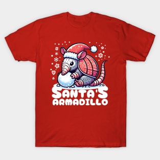 Santas cute armadillo christmas T-Shirt